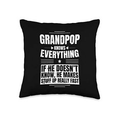 Grandpop Knows Everything Grandpa father's day from daughter Throw Pillow 16x16