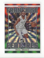 2023-24 Donruss Franchise Feature Holo Red Green Laser #2 Mikal Bridges Nets /75