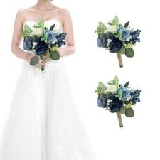 Set of 2 Bridesmaid Bouquets for Wedding - 7 Inch Artificial Flowers Bouquets...