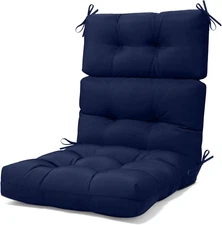 All Weather Outdoor High Back Rocking Chair Cushion with Ties, Waterproof Extra 