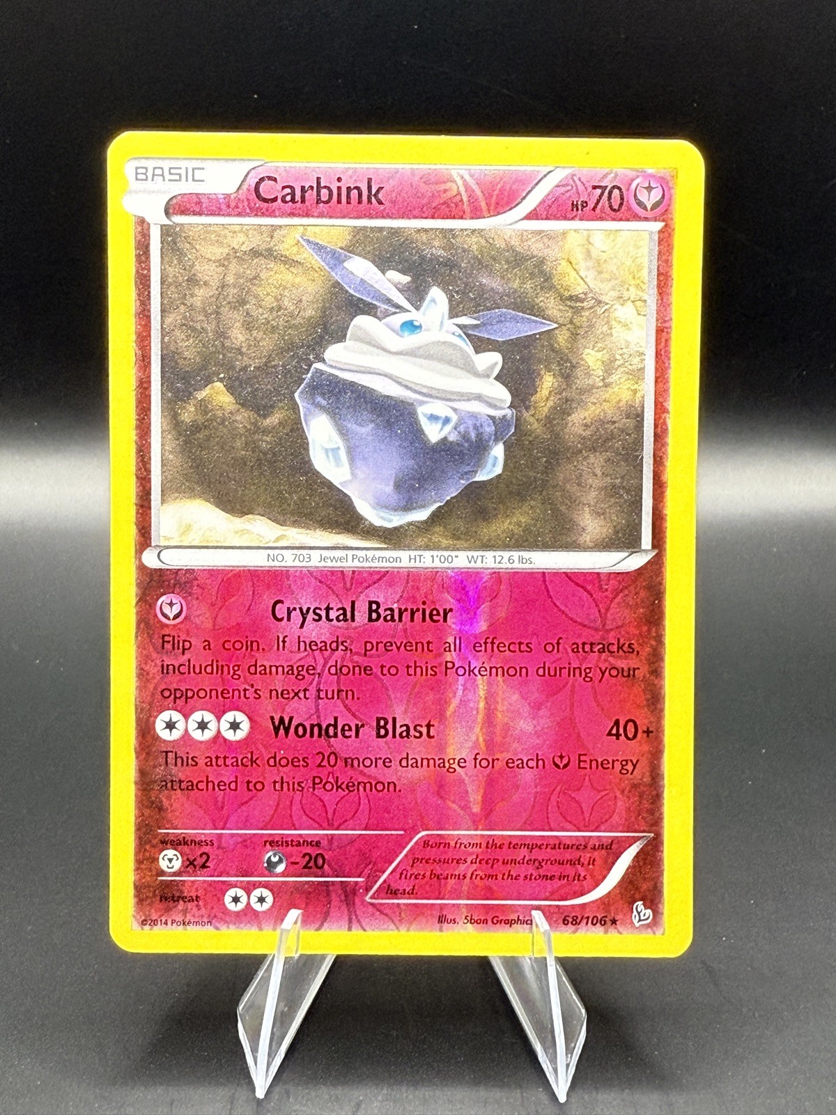 Carbink 68/106 Flashfire Reverse Holo Rare English Pokemon TCG Card LP