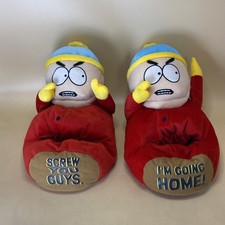 VTG 2005 South Park Cartman "Screw I'm going home" Plush Slippers Size L 11-12