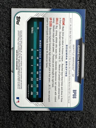 GARETH MORGAN #BP66 2015 Bowman Baseball QTY Seattle Mariners - Picture 2 of 3