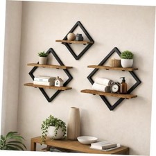 Floating Shelves Shelves on Wall Set of 3, 2-Tier Hanging Wall Mounted Shelves