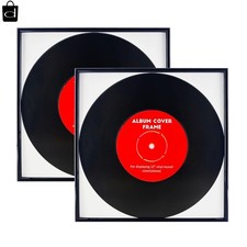 4 Pack 12.5x12.5 Black Vinyl Record Frames for 12" LP Album Covers Wall Decor