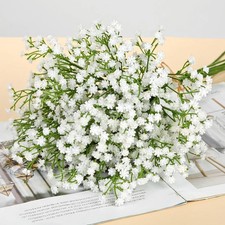 6pcs Artificial Baby  s Breath Flowers, 20" White Silk Gypsophila, Wedding Bou...