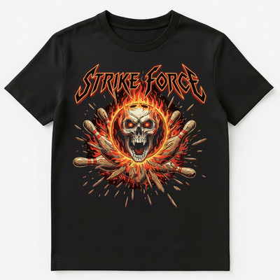 Bowler Skull Strike Flaming Pins Bowling Sport Unisex T-Shirt