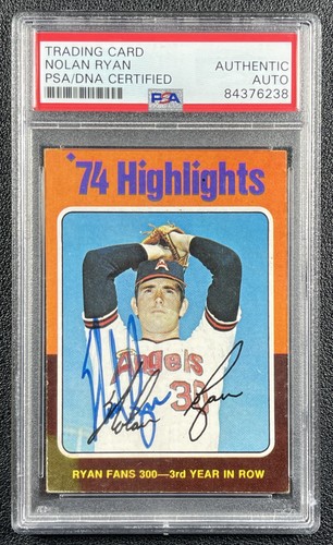NOLAN RYAN PSA DNA AUTH 1975 TOPPS #5 AUTOGRAPH AUTO ANGELS 6238
