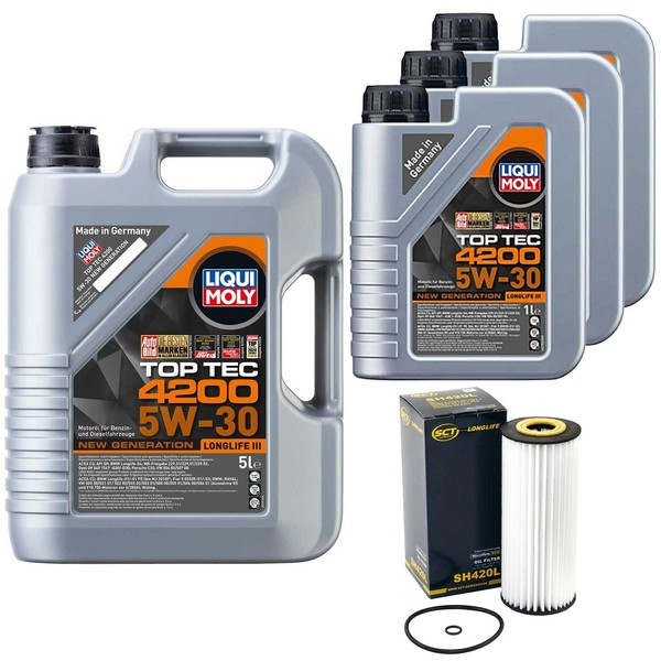 MotoröL Set 4200 5W-30 Liqui Moly 8 Liter + ÖLfilter FüR VW LT 28-35 28-46 II-image
