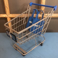 Mini Walmart Shopping Cart with 2 Bags 7x10x10
