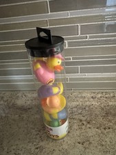 New Buc-ees Rubber Duck Bath Toys 5 Count Tube Ballcaps  Logos Jeep Ducking Fun