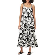 NWT THE DROP Black and White Floral Maxi Dress XS