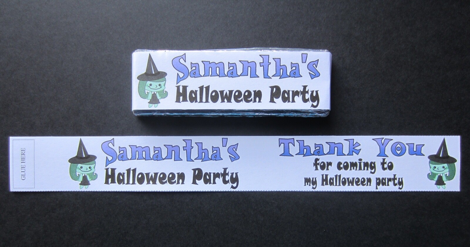 21 Personalised Halloween Kit Kat WRAPPERS ONLY Labels Party Chocolate Bars