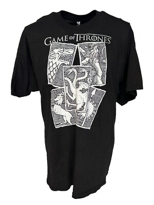 GAME OF THRONES T-Shirt schwarz weiß Grafik Tee Alstyle Apparel Tee 2XL TS795