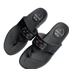 SKECHERS Tone Ups Flip Flop Sandals Womens Size 9 Black Jeweled Strap