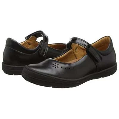 Froddo Mia T (G3140170) Girl's School Shoe Black or Patent Leather
