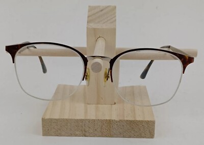 Ray Ban RB6422 3001 Eyeglasses Frame 49 19 140mm Brown Half Rim Round Metal