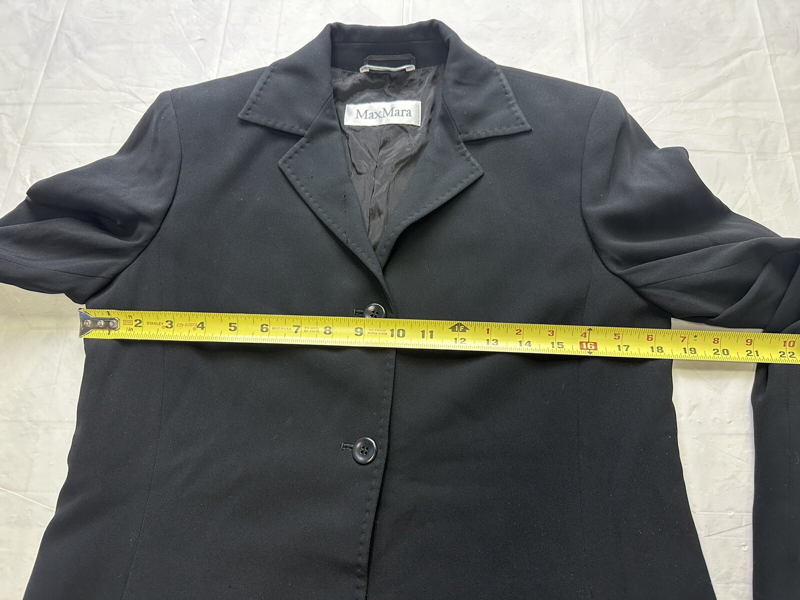 Max Mara Womens Collared Solid 2 Button Blazer Bl… - image 5