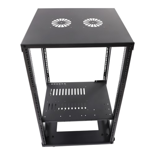 18U 18.5" 4 Post Open Frame Network Server Rack Adjustable Partition 0-31.5'' US - Picture 5 of 15
