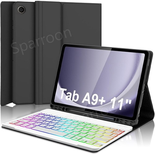 For Samsung Galaxy Tab A9 Plus 11"2023 Backlit Keyboard Leather Case Cove Mouse - Picture 46 of 64