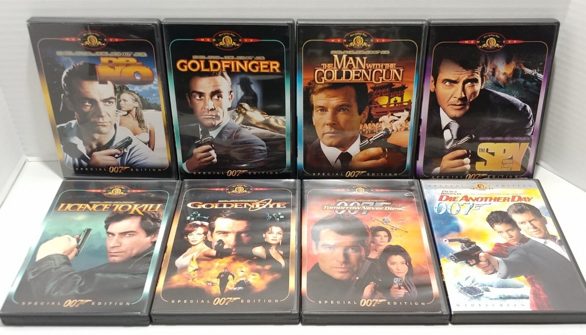 James Bond 007 DVD Lot of 8 Dr. No, Goldfinger, The Spy Who