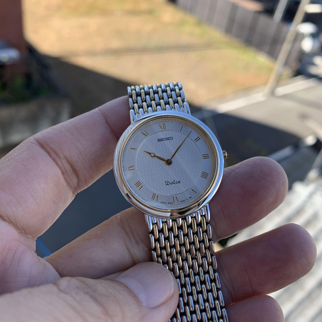 Seiko Dolce 8N40-6030 Vintage St.Steel White Silver Gold Seiko Dolce 8N40-6030 Vintage St.Steel White Silver Gold