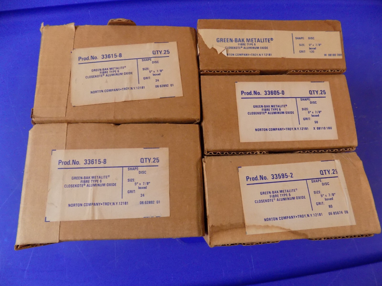 Norton 24, 50, 80 & 120Grit Aluminum Oxide Fiber Sanding Disc 5 x 7/8