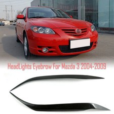 Carbon Fiber Headlight Cover Eyebrows Eyelid Trim Sticker Fit For Mazda 3 04-09