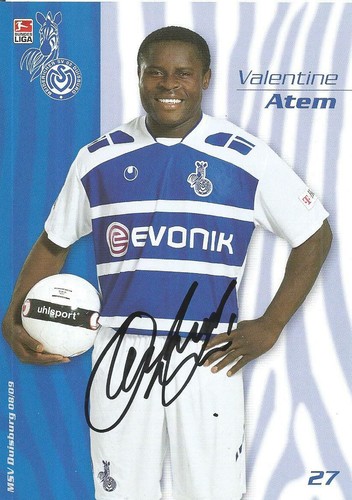 Valentine Atem / MSV Duisburg / Saison 2008-2009 / Autogrammkarte