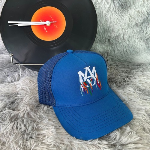 Mens Womens AM Logo Embroidered Trucker Cap MA Baseball Cap - Afbeelding 20 van 53