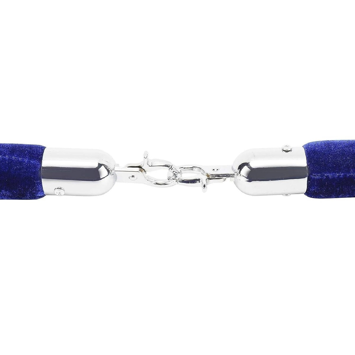 NovelBee 4pcs Blue Velvet Stanchion Ropes With Silver Hooks,10 Feet Stanchion Qu