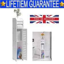 2024PVC Bathroom Shelf Cabinet Cupboard White Bedroom Storage Unit Free-Standing