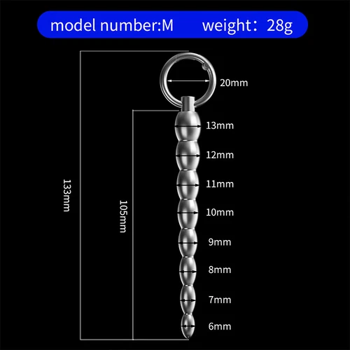 Men Dilator Urethral Sounding Penis Plug Bead Dilator Stainless Steel Stretcher - Picture 20 of 26