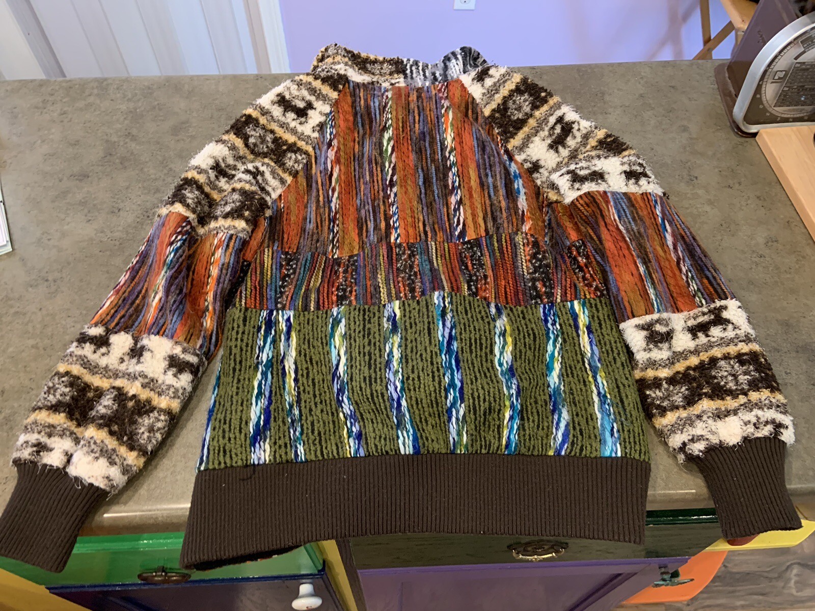 Adore Jacket Embroidered Patchwork Sz M Assorted … - image 7