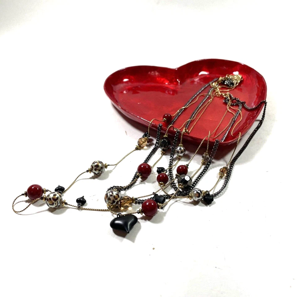 Betsey Johnson Vintage Y2K Layered Statement Necklace with Beads and Charms