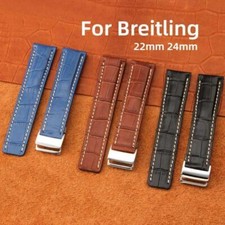 22mm 24mm for Breitling Watch Band Leather Strap Belt Avenger Navitimer Bracelet