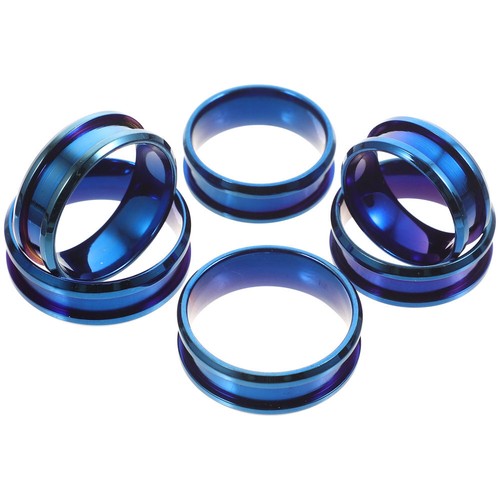 6 Pcs Ring Blanks for Jewelry Making Kit DIY Finger Decor Band Inlay - Picture 7 of 12
