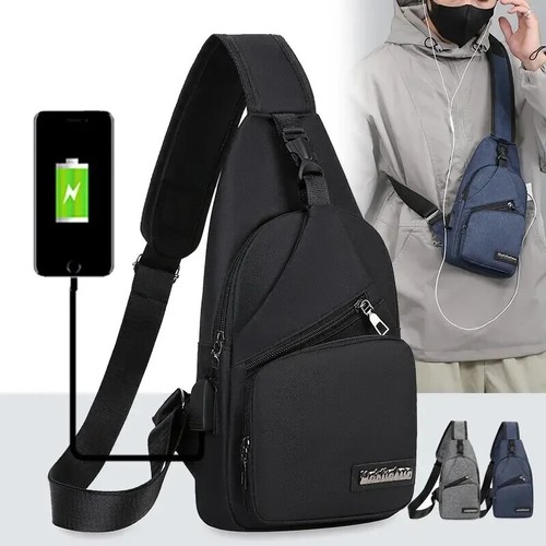 Bolso de Pecho Para Hombre Bandolera de Un Hombro Gran Capacidad Deportes al Aire Libre Ocio - Imagen 14 de 29