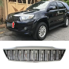 FRONT GRILLE GRILL CHROME+ GREY VERTICAL STYLE FOR TOYOTA FORTUNER 12-14