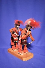 Navajo Kachina, Hopi Snake Dancer Pair by Richard Gaseoma