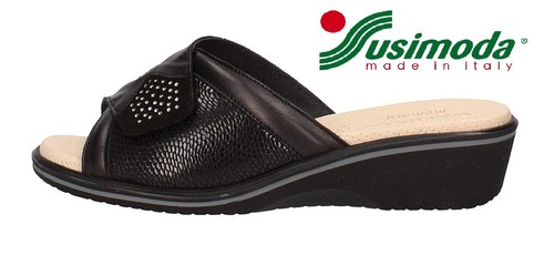 Ciabatte pantofole da donna Susimoda con zeppa strappo in pelle eleganti  estive | eBay