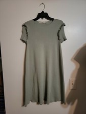 ZARA BASIC S  KNIT Cotton light   shortSleeve Green 