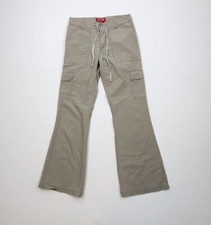 Vintage 90s Y2K Babydoll Womens 3 Faded Ripstop Wide Leg Flared Cargo Pants