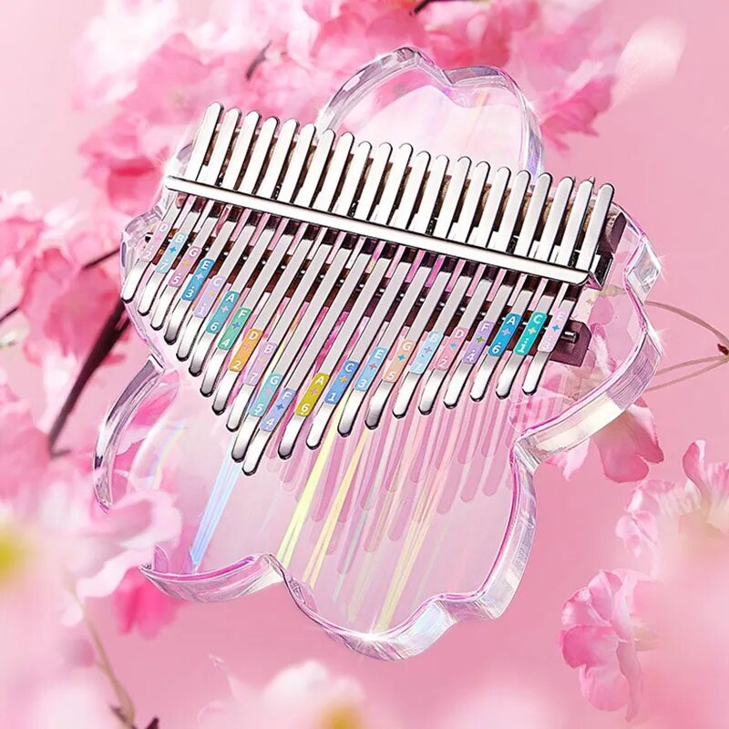 100% Brand New 21 Beginner Keyboard Mini Transparent Acrylic Kalimba Portable