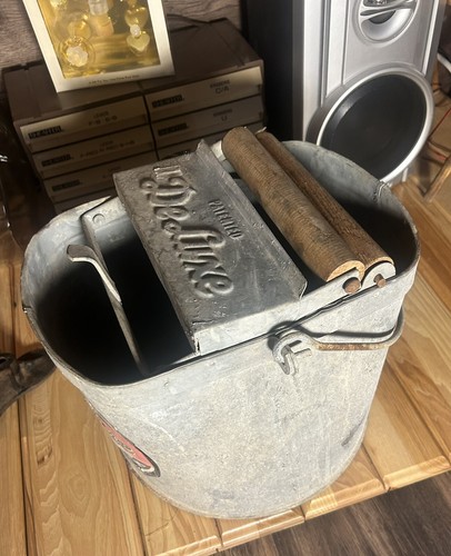 Deluxe Galvanized Wood Ringers Rollers Partial Label Rustic Condition Cabin Art - Picture 4 of 11