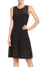  ELIZA J  CHEVRON FIT FLARE BLACK  DRESS sz XL