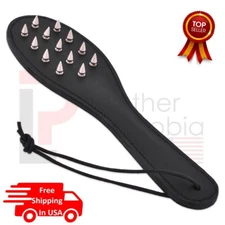 Real Cow Leather Spiked Paddle Belting Leather Slapper BDSM Paddles for Couples