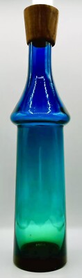 Vintage Goran Warff Tropico Flaschenkaraffe mit Teak Stopfen, Pukeberg
