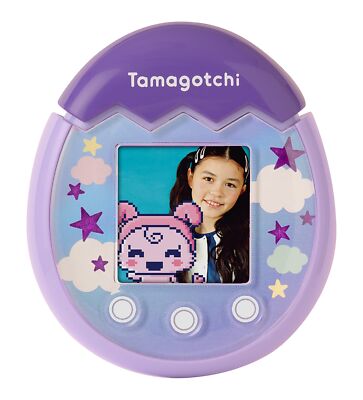 Tamagotchi Pix Interactive Game Purple Virtual Pet with Camera and New Features