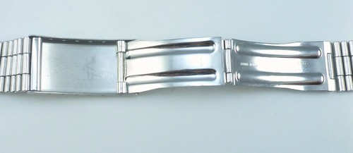 Vintage Stainless Steel Link - Style Wristwatch Bracelet W 18mm Ends - Picture 12 of 12